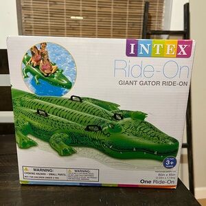 Vibrant Green Giant Alligator Pool Float